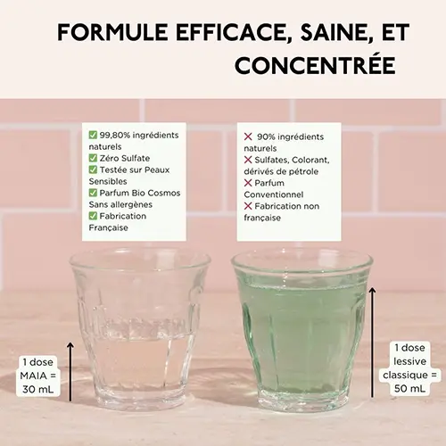 Miniature image article Lessive concentrée naturelle parfum fleurs de cerisier, 1L, 33 lavages